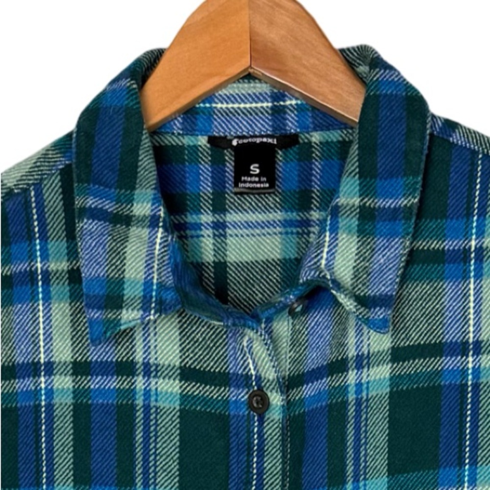 Cotopaxi Mero Flannel Shirt Womens Blue Plaid Organic Cotton Heavyweight - Picture 4 of 7